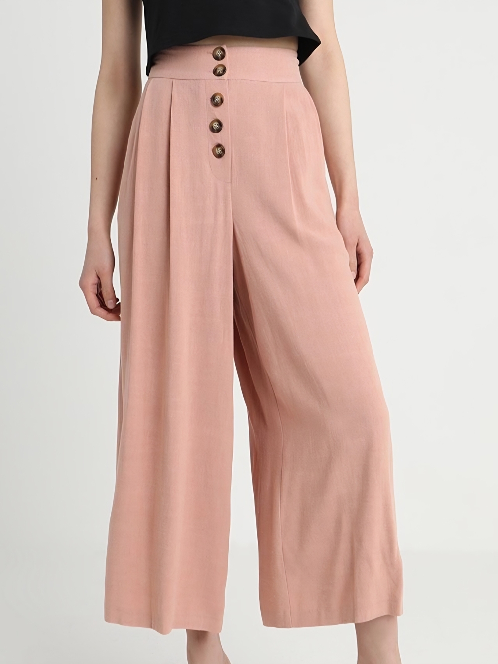 TOPSHOP Wide Leg Pants in Pink